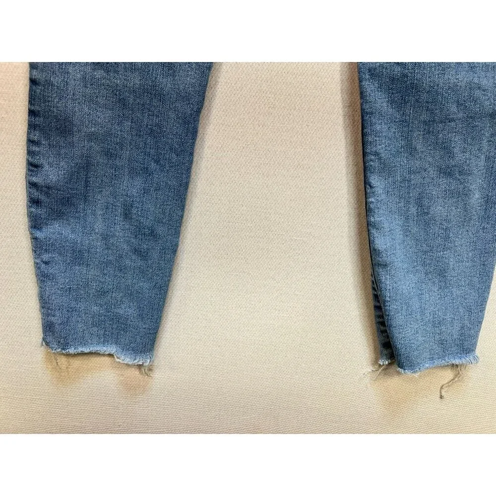 J.Crew Womens Straight Jeans Classic Button Fly Denim Stretch Size 30 Blue Solid
